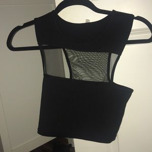 Black sheer top on top